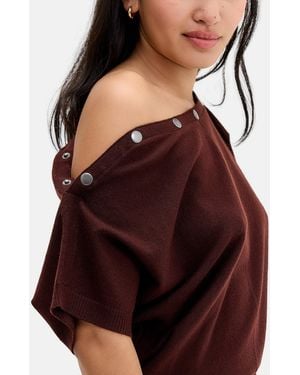 Urban Outfitters Uo Popper Short Sleeve Batwing Top - Red