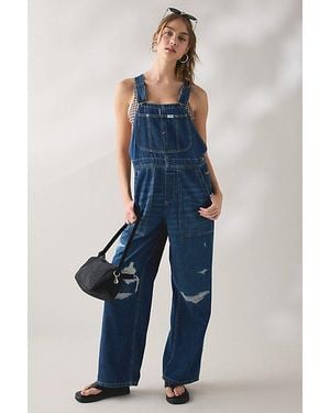 Lee Jeans Relaxed Straight Bib Denim Overalls - Blue