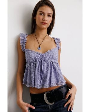 Kimchi Blue Piper Lace Babydoll Cami - Purple