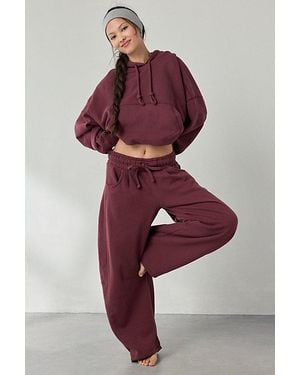 Out From Under Essential Barrel Leg Full Length Sweatpant - Red