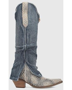 Dingo Shabby Leather Boot - Blue