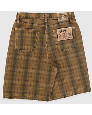 Stussy Bing Plaid Big Ol' Shorts - Brown