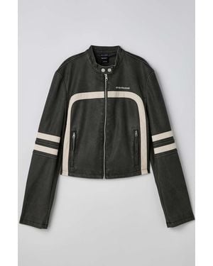 iets frans... Fitted Racer Moto Jacket In Black At Urban Outfitters