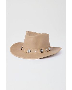 Minnetonka Leather Buffalo Nickel Cowboy Hat - Natural