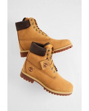 Timberland Double Tongue Wheat Nubuck Boots - White