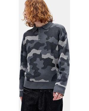 iets frans... Black Camo Polo Jumper - Grey
