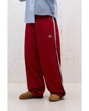 iets frans... Red Retro Airtex Track Trousers