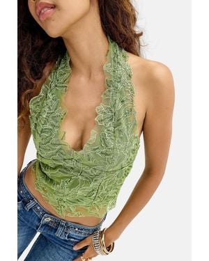 Jaded London Green Roswen Lace Corset Top