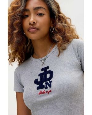 BDG Jpn Appliqué Baby T-shirt - Grey