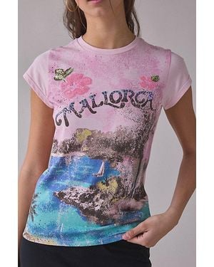 BDG Mallorca Graphic Spill The Tee - Pink