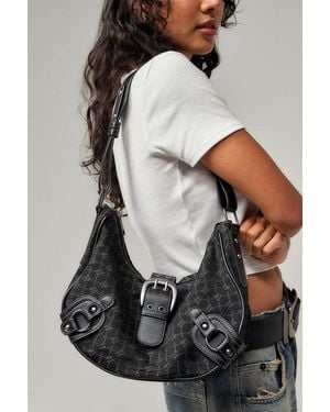 iets frans... Monogram Large Slouch Shoulder Bag - Black