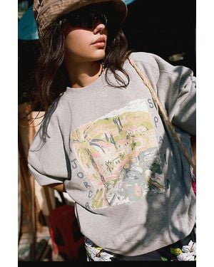 Urban Outfitters Uo Majorca Tasha Pullover Crew Neck Sweatshirt - Gray