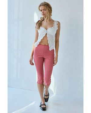 Kimchi Blue Ellie High Rise Stretch Capri Pant - Red
