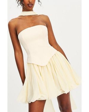 Miss Circle Valentina Peplum Mini Dress - Natural