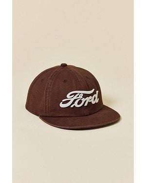 American Needle Ford Script Logo Snapback Hat - Brown