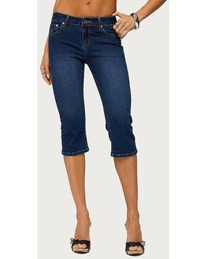 Edikted Fifer Low Rise Capri Jeans - Blue