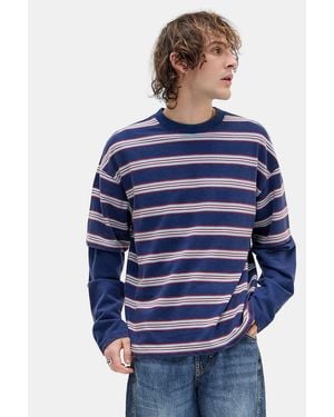 BDG Navy Stripe Double Layer T-shirt - Blue