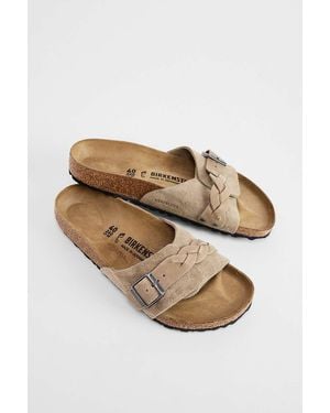 Birkenstock Taupe Oita Braided Suede Sandals - Grey
