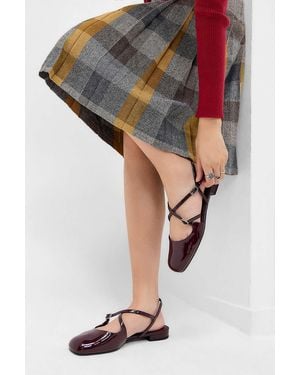 Charles & Keith Burgundy Open Mary Jane Shoes - Multicolour