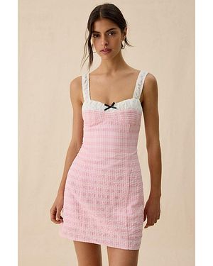 Elevator Disco Urban Sass Seersucker Bustier Mini Dress - Pink