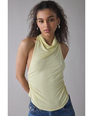 Urban Outfitters Uo Tear It Up High-Neck Twisted Back Cropped Tank Top - Green