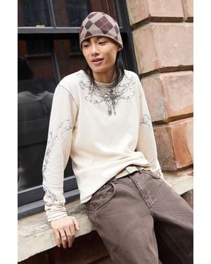 Jaded London White Ines Waffle Long Sleeve Top