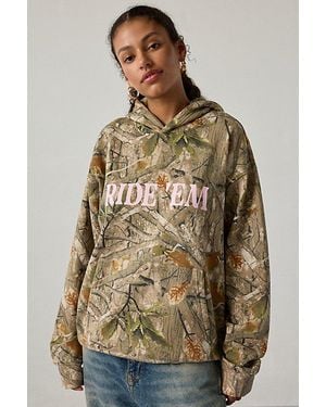 Urban Outfitters Ride 'Em Graphic Print Oversized Hoodie Sweatshirt - Brown