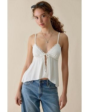 Kimchi Blue Rosie Pointelle Split-Front Flyaway Cami - Blue