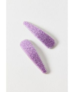 Urban Outfitters Moonlight Glitter Snap Clips Set - Purple