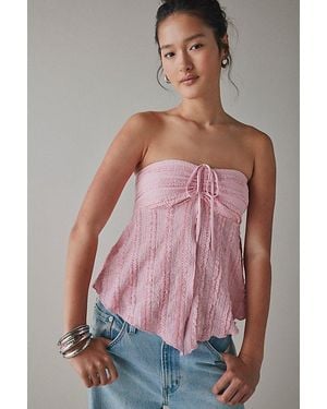 Urban Outfitters Uo Eloise Convertible Tie Split-Front Tube Top - Pink