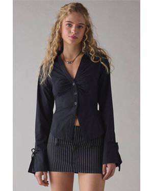 Kimchi Blue Poppy Slim Shirt - Blue
