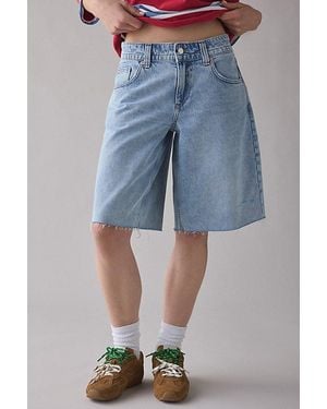 BDG Front Runner Mid-Rise Baggy Jort - Blue