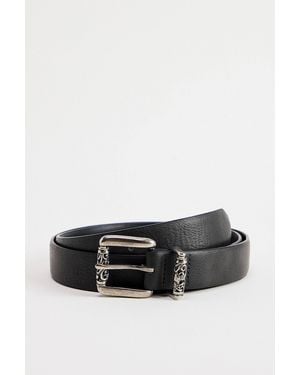 Urban Outfitters Uo Black Skull Belt - White