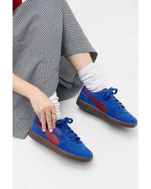 PUMA Blue & Burgundy Palermo Trainers - Grey