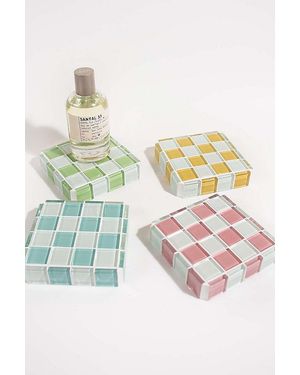 Subtle Studios Glass Tile Checkered Cube - Multicolor