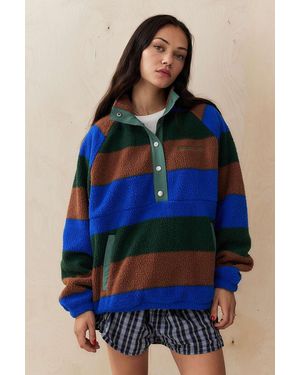 Quiksilver Half-snap Fleece Xs At Urban Outfitters - Blue