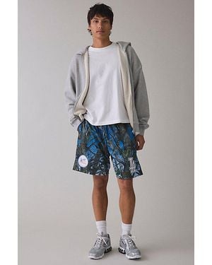 Mitchell & Ness Quiet Blaze Mlb Los Angeles Dodgers Logo Shorts - Blue