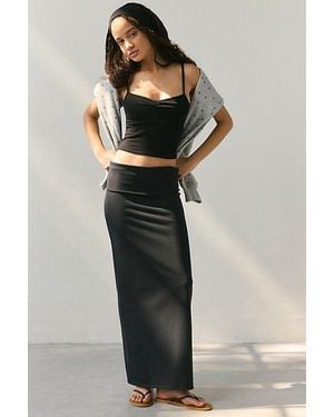 Out From Under Bec Foldover Maxi Skirt - Black
