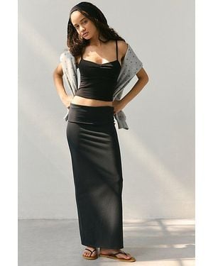 Out From Under Bec Foldover Maxi Skirt - Black