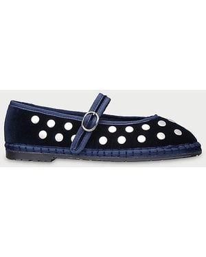 Flabelus Mae Studded Mary Janes Shoe - Blue
