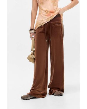 Juicy Couture Chocolate Ida Panel Wide Leg Joggers - Brown