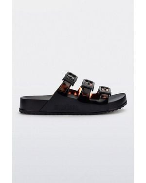 Melissa Cozy Stripes Slide - Black
