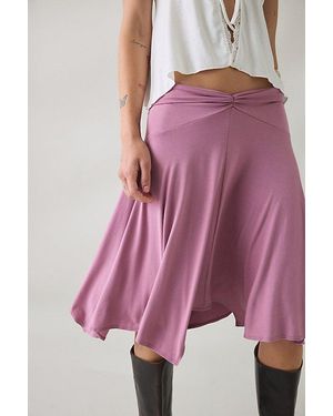 Kimchi Blue Andi Asymmetric Hanky Hem Midi Skirt - Pink