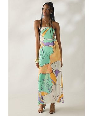 AFRM Alfie Semi-Sheer Mesh Strapless Maxi Dress - White