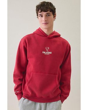 Mitchell & Ness Nfl Core Essentials Fleece Hoodie Sweatshirt - Red