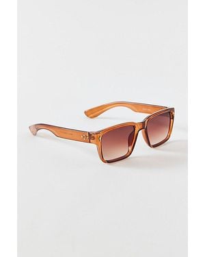 Urban Outfitters Cruz Rectangle Sunglasses - Brown