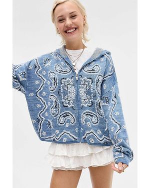 BDG Bandana Festival Hoodie - Blue