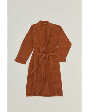 Hawkins New York Simple Waffle Robe - Brown