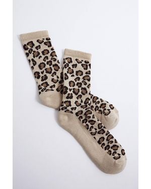 Urban Outfitters Leopard Print Socks - Metallic
