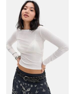 Urban Outfitters Uo Frankie Long Sleeve Top - White